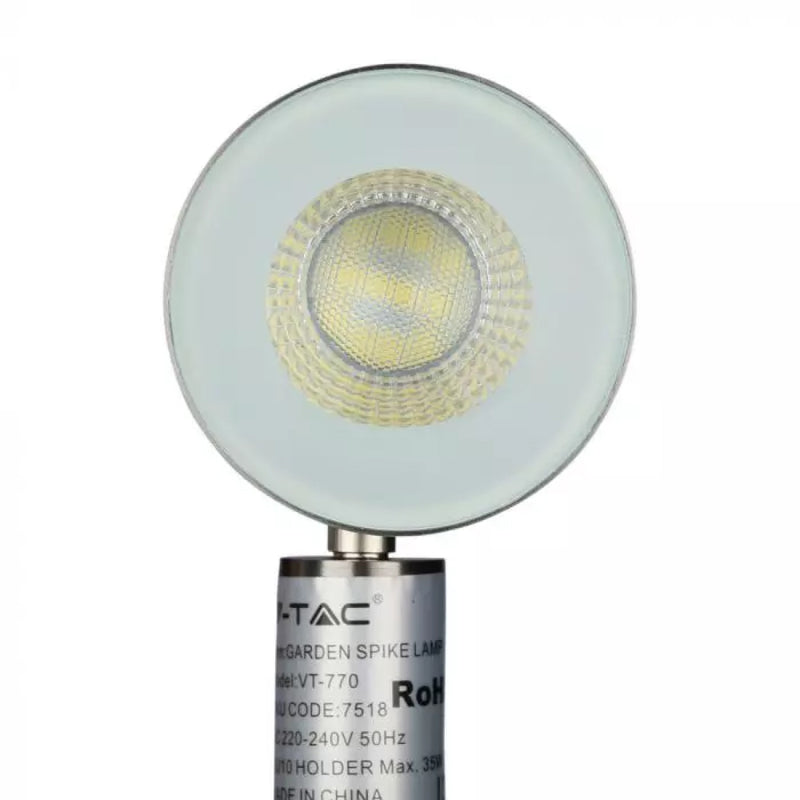Front View of Garden Spike Light, GU10, Stainless Steel Body from Simple Lighting
