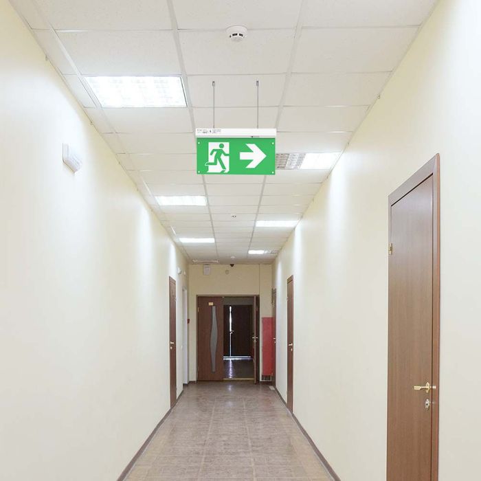 suspended 4-in-1 emergency exit light