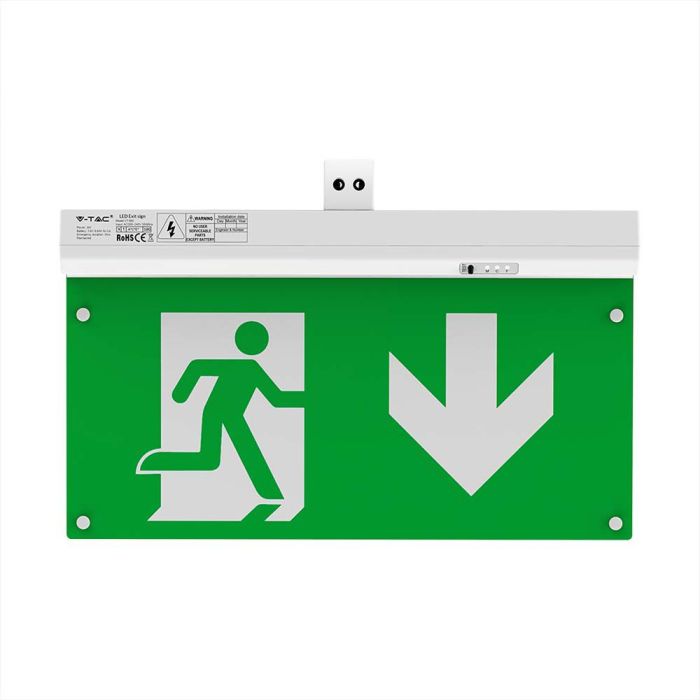 flat view of a 4-in-1 emergency exit light