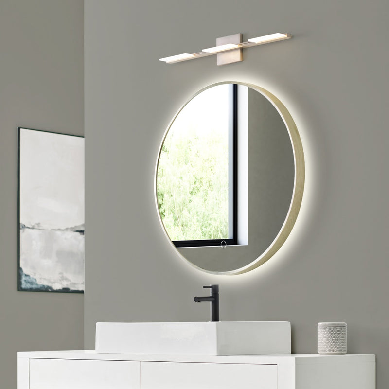 oak-style LED Bathroom mirror