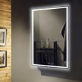 Bathroom mirror with LED lights around the edge