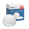Pack of 10 LED Dome Lights with Sensor & Emergency – Adjustable IP65 Polo Bulkheads