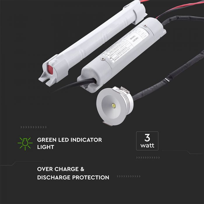 LED emergency downlight with special features