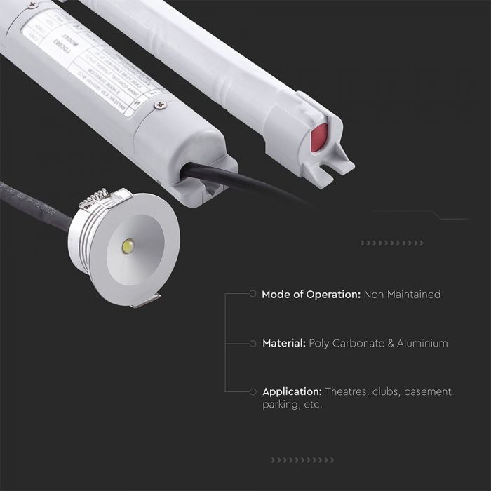 LED emergency downlight with construction detials