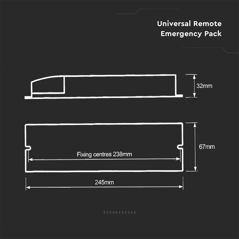LED Emergency Kit with dimensions