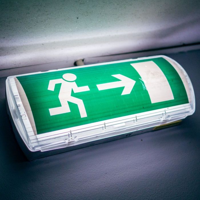 ExitGuardian - LED Exit Signage - Illuminated emergency sign with arrow right label