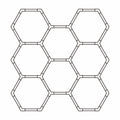 8 x Hexagon LED Light Kit - Cool White, White Finish (2D Illustration)
