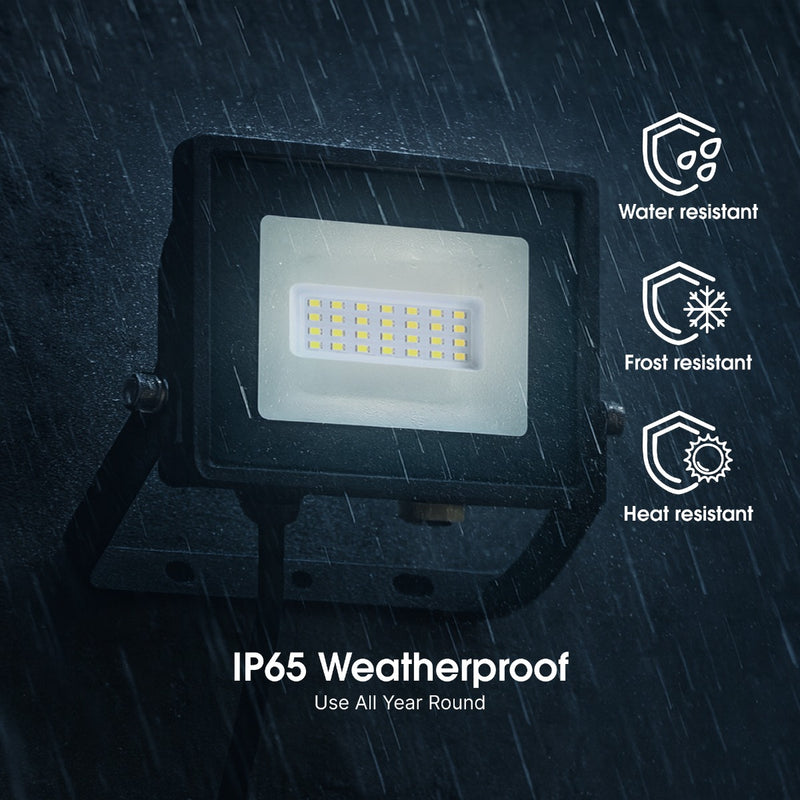 30W Eco Flood LED Outdoor Light – 6500K Cool White - IP65 Waterproof