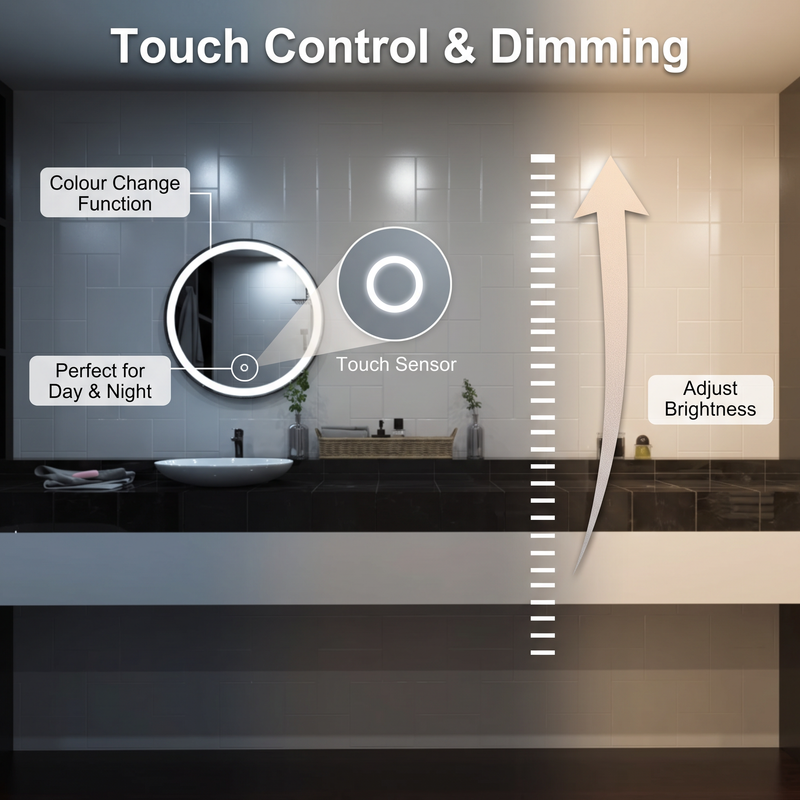 Simple Lighting - AURORA610-MB - Infographics - Touch Control and Dimming