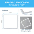 SL - BORDERLINE LED PANEL - Infographics - Standard 600x600mm Ceiling Tile Size