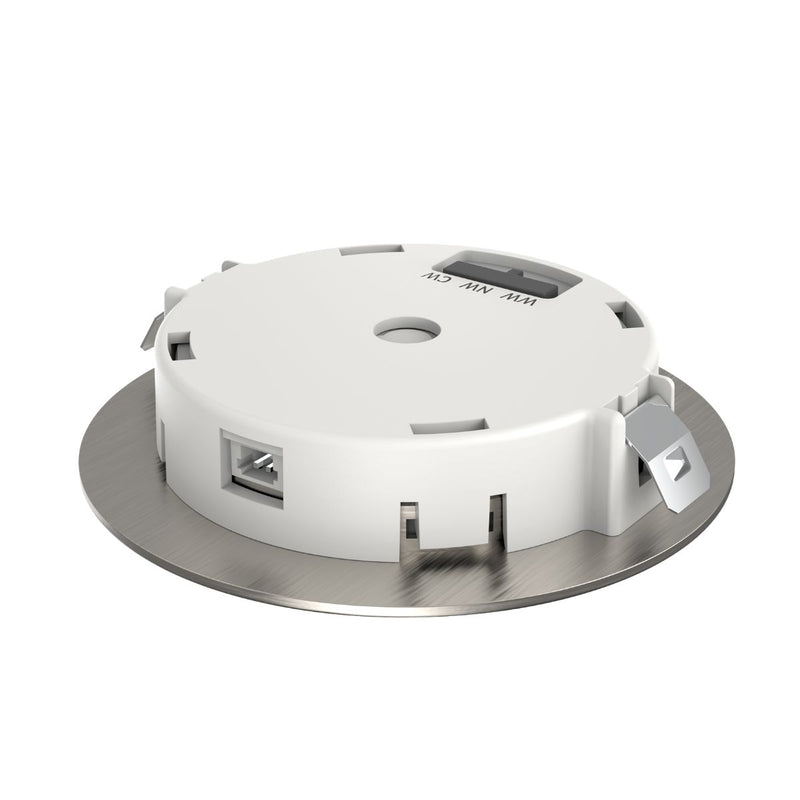 Simple Lighting - CAB-12V - Under Cabinet Light - Back of the LED fitting showing the power connection and CCT switch