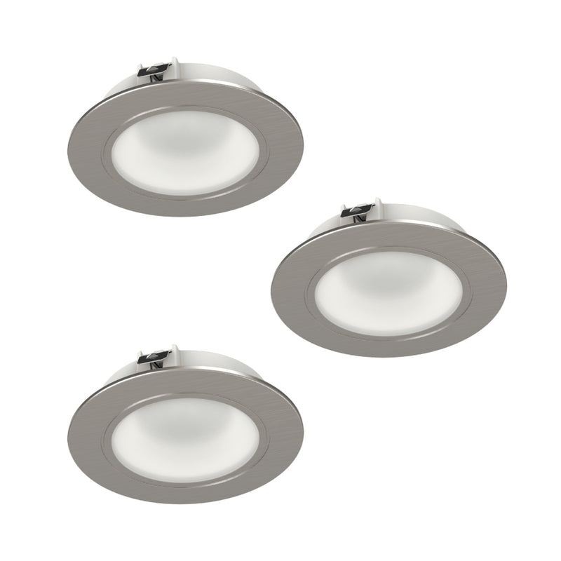 Simple Lighting - CAB-12V-3P - Under Cabinet Light - Three recessed LED under-cabinet lights on white background