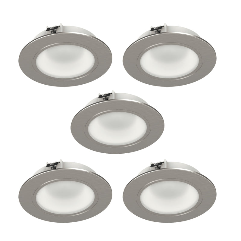 Simple Lighting - CAB-12V-5P - Under Cabinet Light - Five recessed LED under-cabinet lights on white background