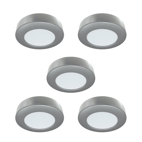 Simple Lighting - CAB-12V-5P - Under Cabinet Light - Five surface mounted LED under cabinet lights with brushed chrome finish