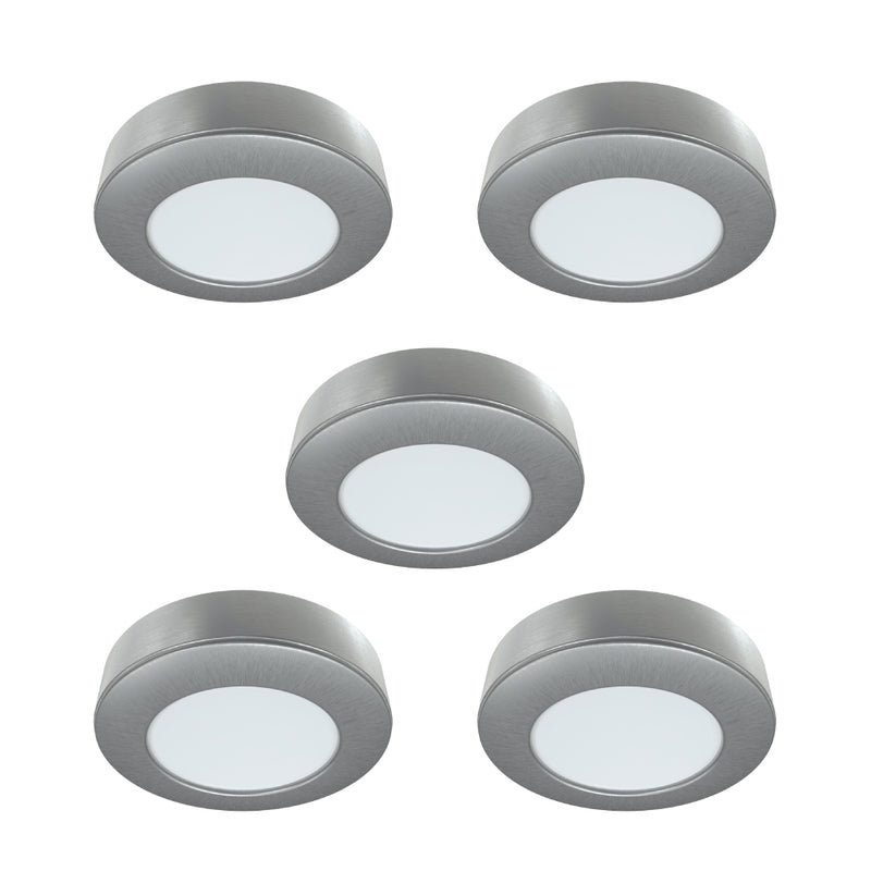 Simple Lighting - CAB-12V-5P - Under Cabinet Light - Five surface mounted LED under cabinet lights with brushed chrome finish