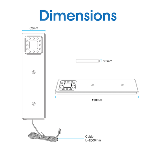Simple Lighting - CAB-2.5W-BLK - Dimensions