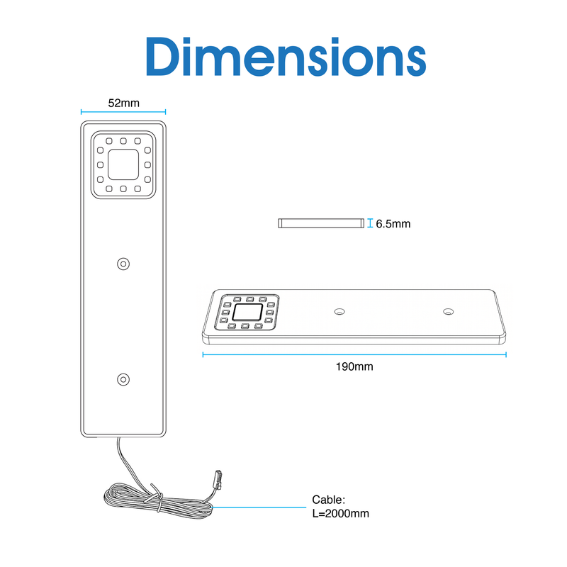 Simple Lighting - CAB-2.5W-BLK - Dimensions