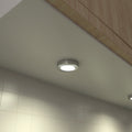 Simple Lighting - CAB-12V - Under Cabinet Light - A single brushed chrome surface mounted LED under cabinet light