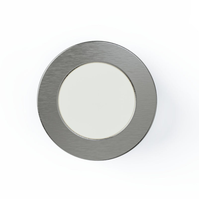 Simple Lighting - CAB-240V - Under Cabinet Light - Front view of the brushed chrome LED under cabinet light with no background