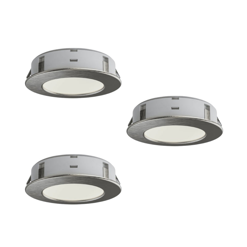 Simple Lighting - CAB-240V-3P - Under Cabinet Light - Three recessed LED under cabinet lights on white background