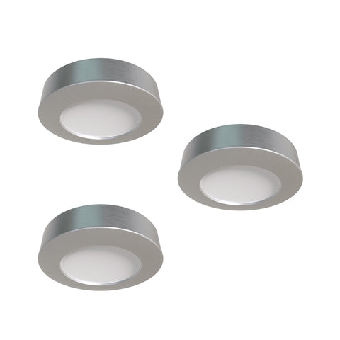 Simple Lighting - CAB-240V-3P - Under Cabinet Light - Three surface mounted LED under cabinet lights with brushed chrome bezel