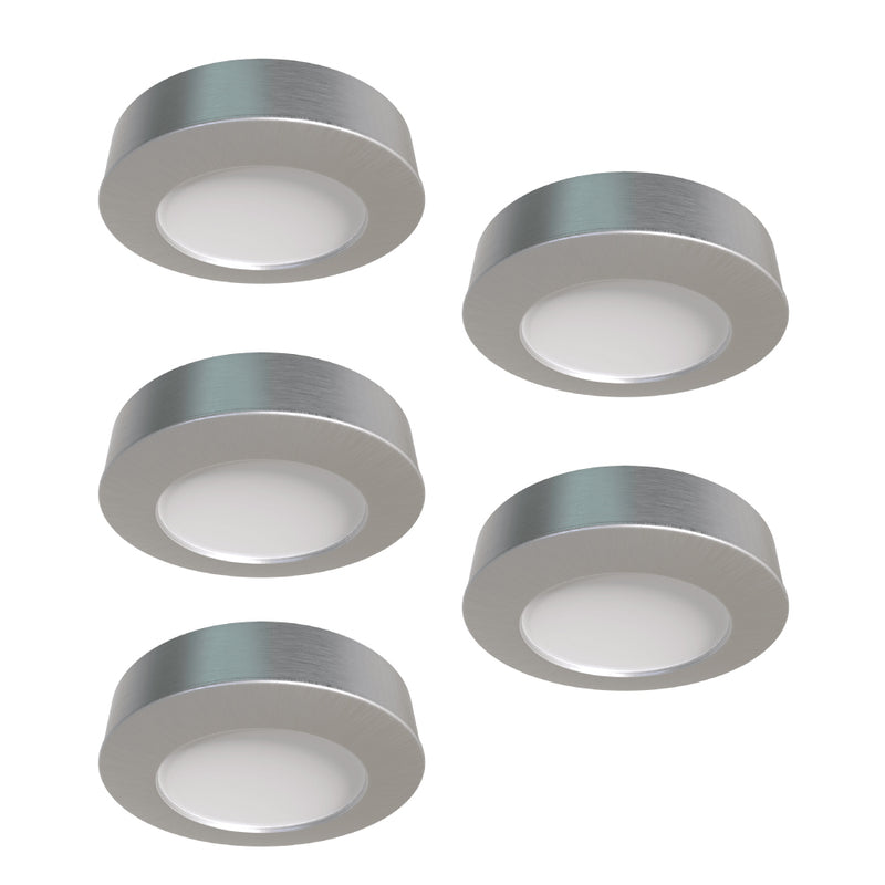 Simple Lighting - CAB-240V - Under Cabinet Light - Five surface mounted LED under cabinet lights on a white background