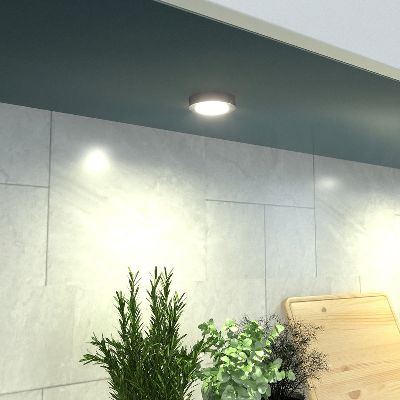 Simple Lighting - CAB-240V - Under Cabinet Light - A single surface mounted LED under cabinet light with a brushed chrome finish
