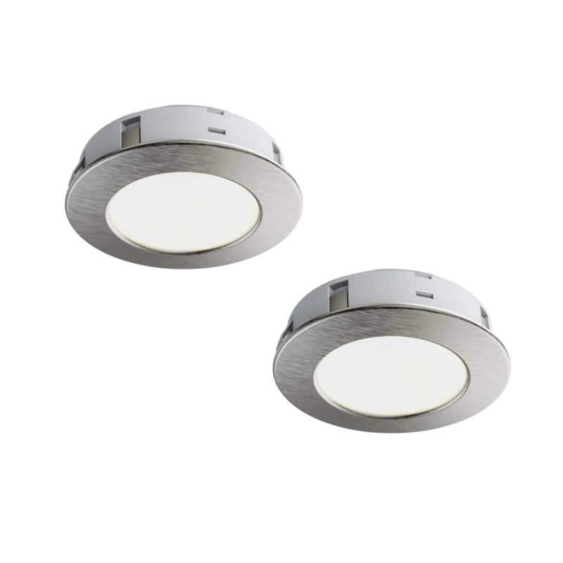 Simple Lighting - CAB-240V - Under Cabinet Light - Two recessed under-cabinet lights with brushed chrome finish.