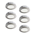 Simple Lighting - CAB-240V - Under Cabinet Light - Pack of six recessed under-cabinet lights with brushed chrome finish.