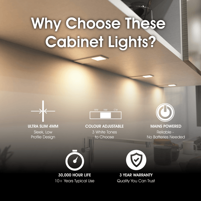 Simple Lighting - CAB-5W-W-CCT - Infographics - Why Choose These Cabinet Lights?