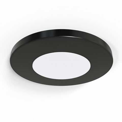 SL - 2.6W LED Magnetic Cabinet Light 75mm Round Black - Front Facing