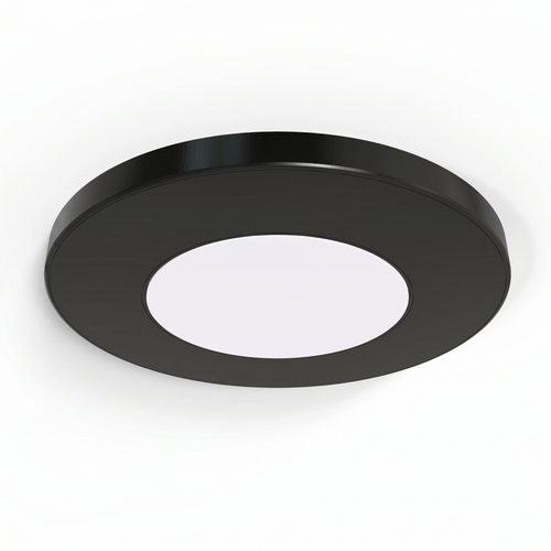 SL - 2.6W LED Magnetic Cabinet Light 75mm Round Black - Front Facing