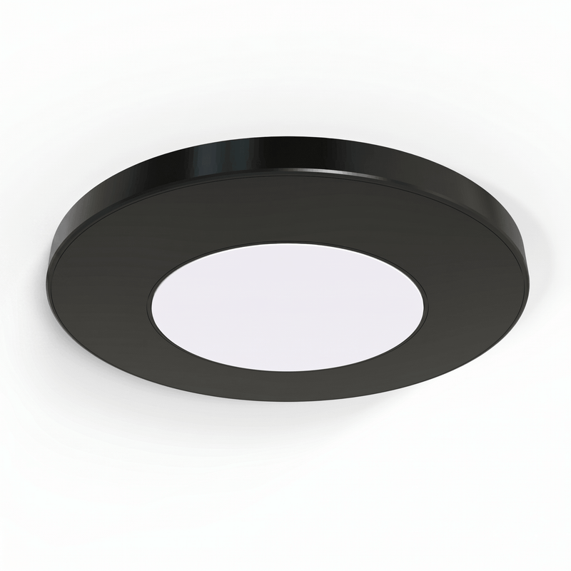SL - 2.6W LED Magnetic Cabinet Light 75mm Round Black - Front Facing