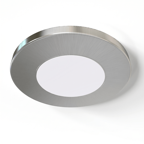 SL - 2.6W LED Magnetic Cabinet Light 75mm Round Silver - Up-Side Facing Shadow free