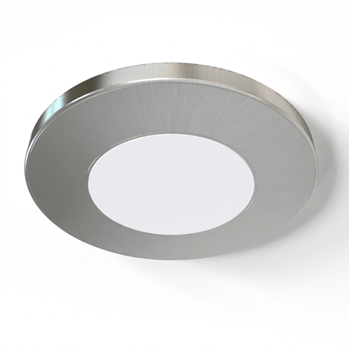 SL - 2.6W LED Magnetic Cabinet Light 75mm Round Silver - Up-Side Facing Shadow free