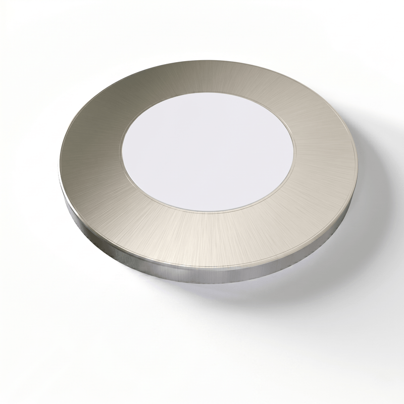 SL - 2.6W LED Magnetic Cabinet Light 75mm Round Silver - Front Facing