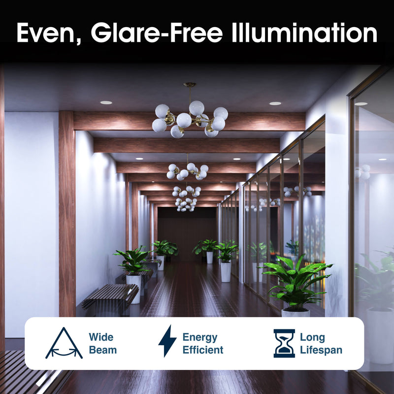 Simple Lighting - CIR-12W-CCT - Infographics - Even, Glare-Free Illumination