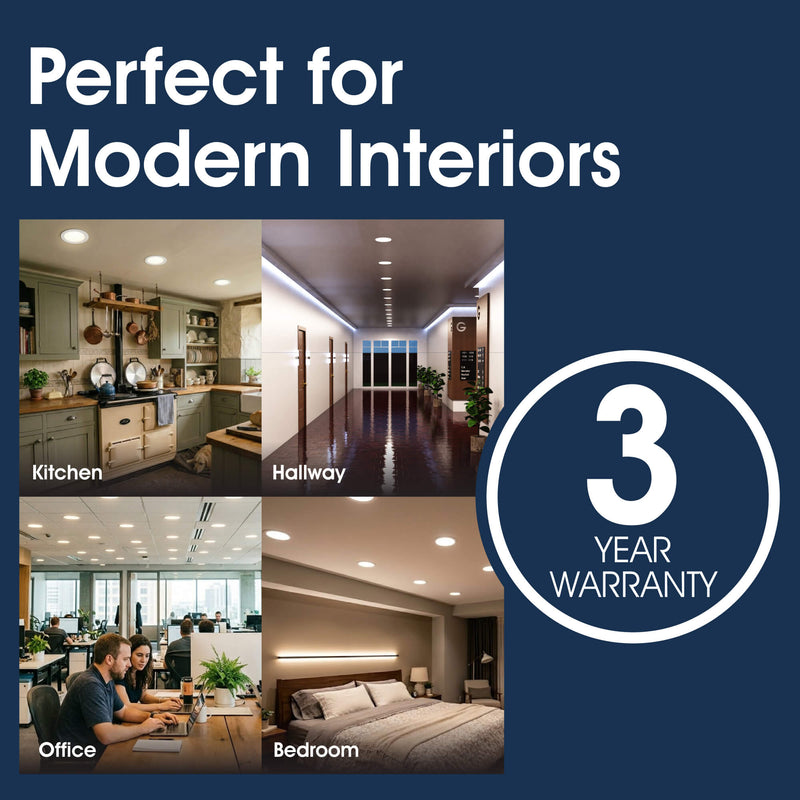 Simple Lighting - CIR-15W-CCT - Infographics - Perfect for Modern Interiors - 3 Year Warranty