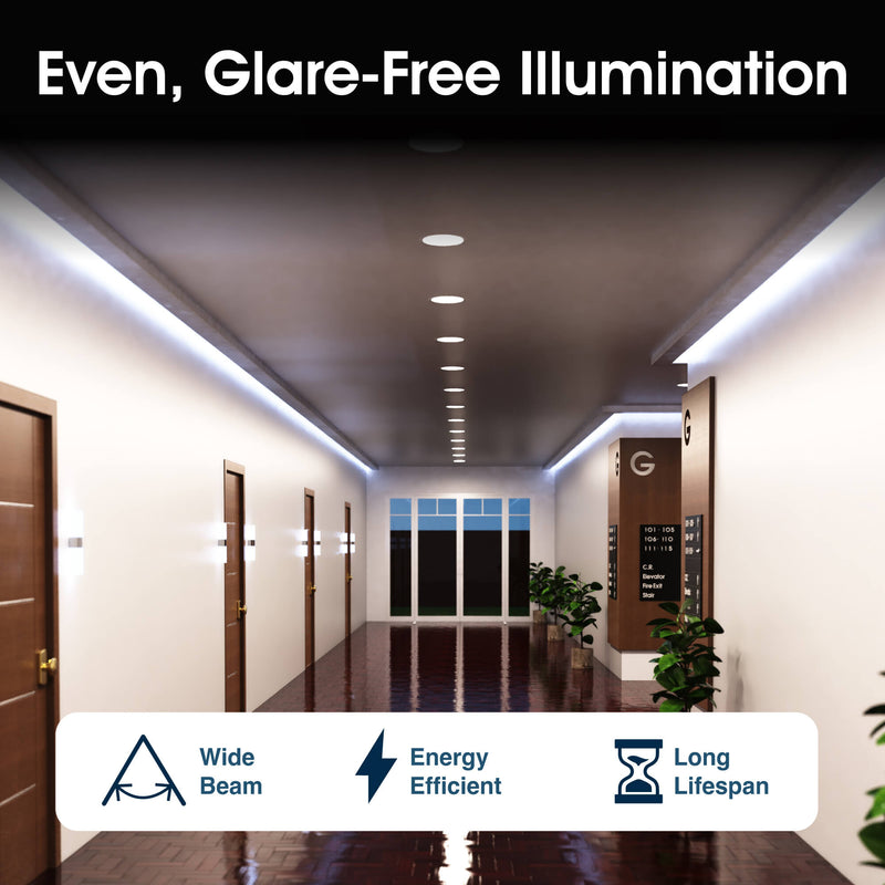 Simple Lighting - CIR-18W-CCT - Infographics - Even, Glare-Free Illumination