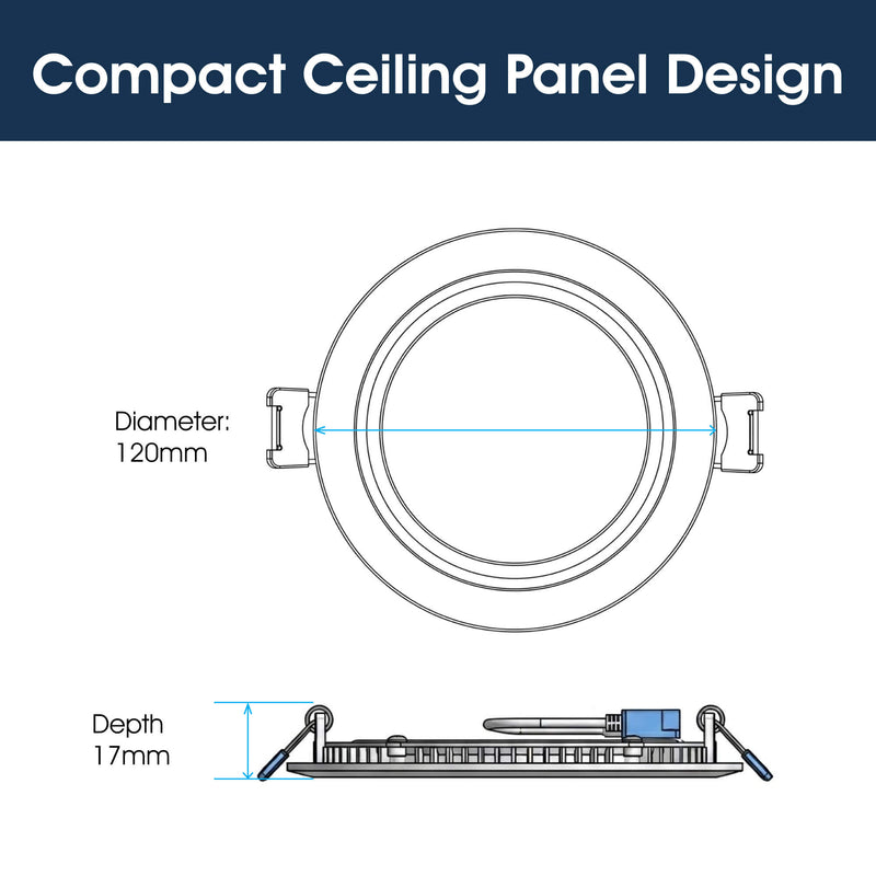 Simple Lighting - CIR-6W-CCT - Infographics - Compact Ceiling Panel Design