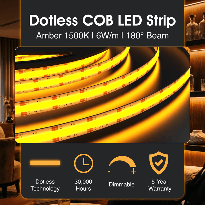 Simple Lighting - COB-IP20-6W-A - Infographics - Dotless COB LED Strip