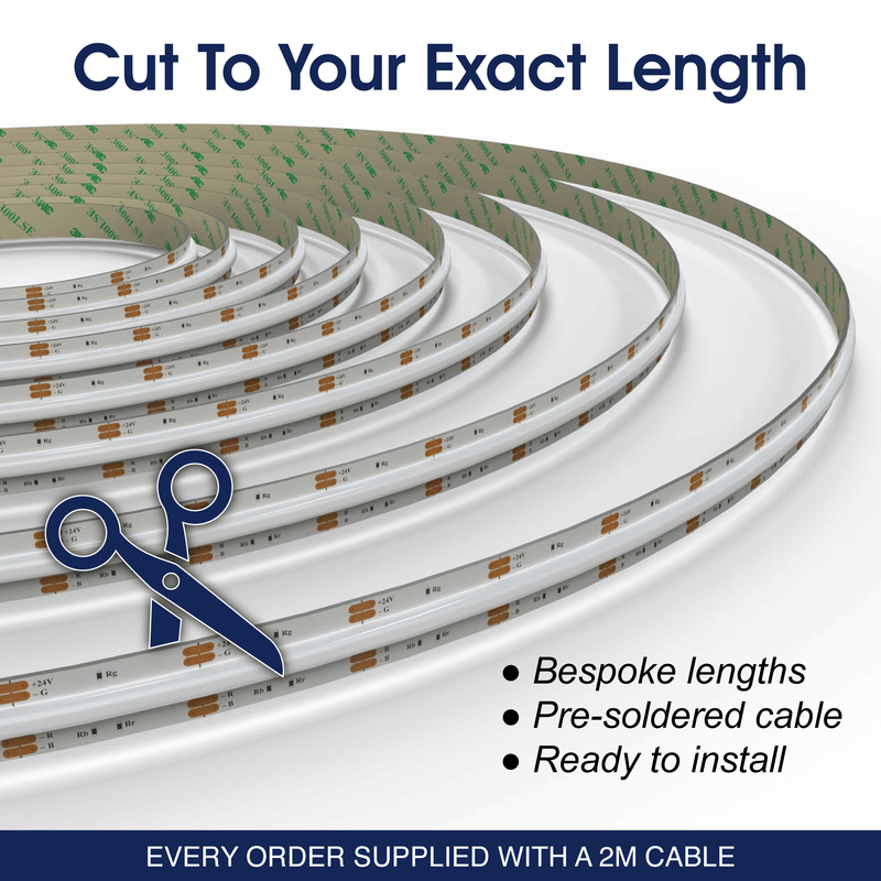 Simple Lighting - COB-IP20-6W-A - Infographics - Cut to Your Exact Length