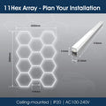 Lighteez - LTZ-HEX-11S-65K - Infographics - 11 Hex Array - Plan Your Installation