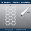 Lighteez - LTZ-HEX-14S-65K - Infographics - 14 Hex Array - Plan Your Installation
