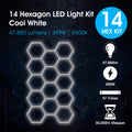 Lighteez - LTZ-HEX-14S-65K-BK - Infographics - 14 Hexagon LED Light Kit Cool White