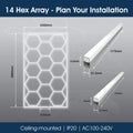 Lighteez - LTZ-HEX-14SB-65K - Infographics - 14 Hex Array - Plan Your Installation