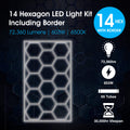 Lighteez - LTZ-HEX-14SB-65K-BK - Infographics - 14 Hexagon LED Light Kit Including Boarder