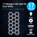 Lighteez - LTZ-HEX-17S-65K - Infographics - 17 Hexagon LED Light Kit Cool White