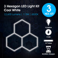 Lighteez - LTZ-HEX-3S-65K-BK - Infographics - 3 Hexagon LED Light Kit Cool White
