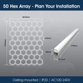 Lighteez - LTZ-HEX-50S-65K - Infographics - 50 Hex Array - Plan Your Installation